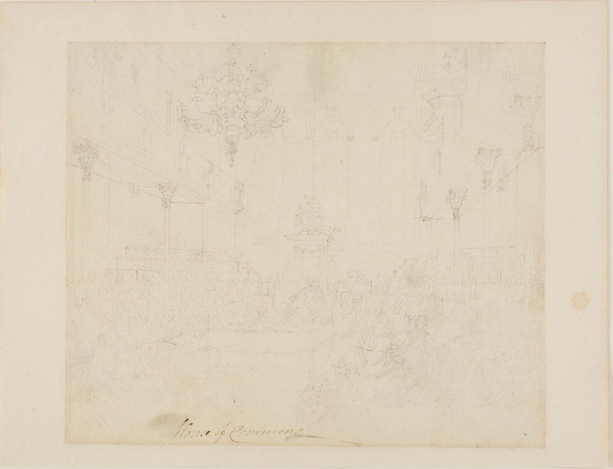 Studium dla Izby Gmin z Microcosm of London autorstwa Augustus Charles Pugin