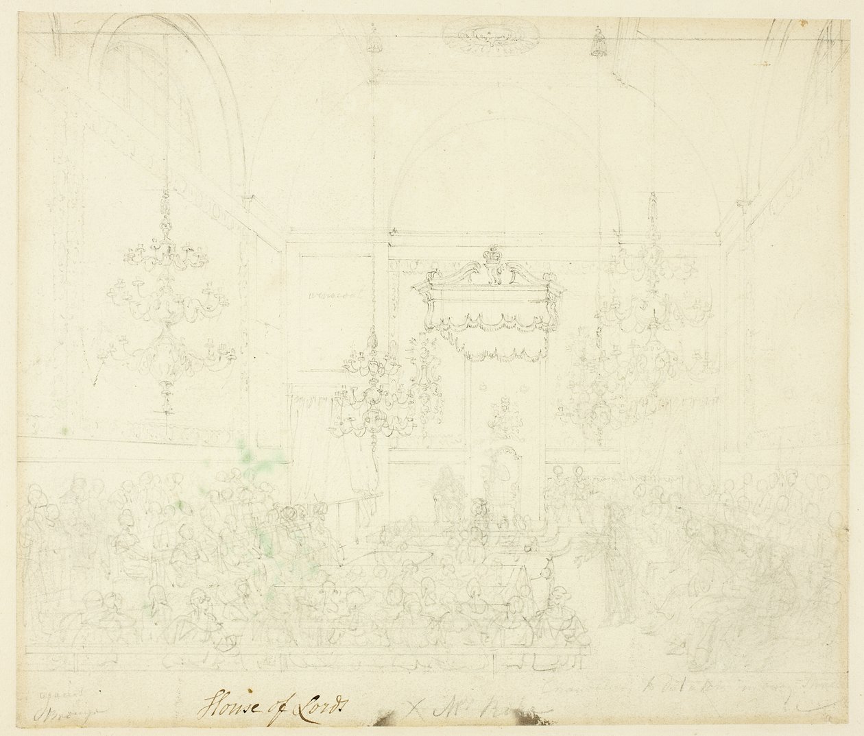 Studia dla Izby Lordów z Microcosm of London autorstwa Augustus Charles Pugin