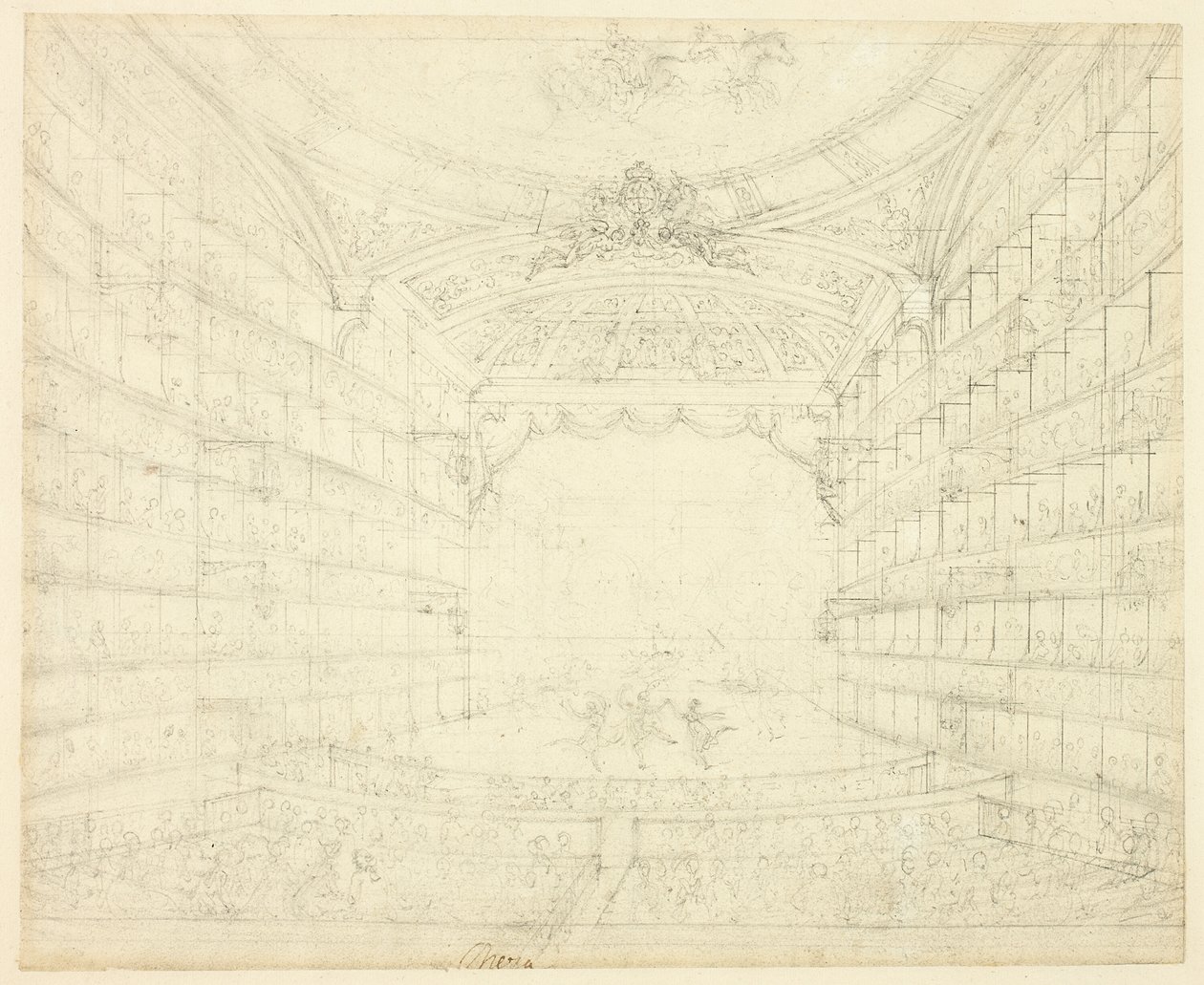 Studium dla Opery, z Microcosm of London autorstwa Augustus Charles Pugin