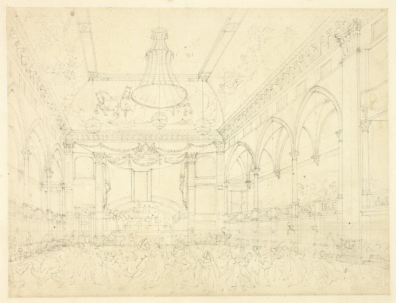 Studiuj dla Pantheon Masquerade z Microcosm of London autorstwa Augustus Charles Pugin