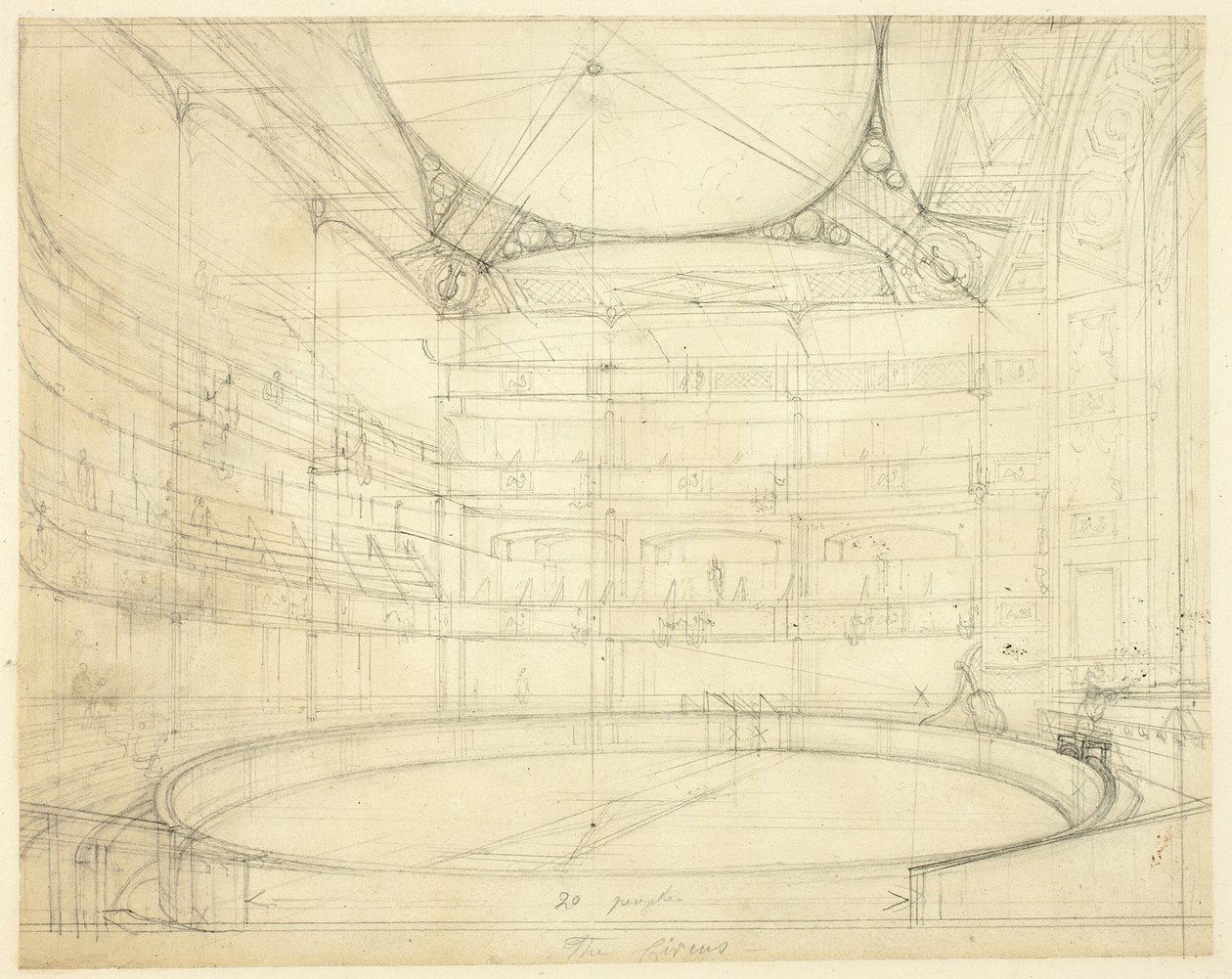 Studia dla Royal Circus z Microcosm of London autorstwa Augustus Charles Pugin