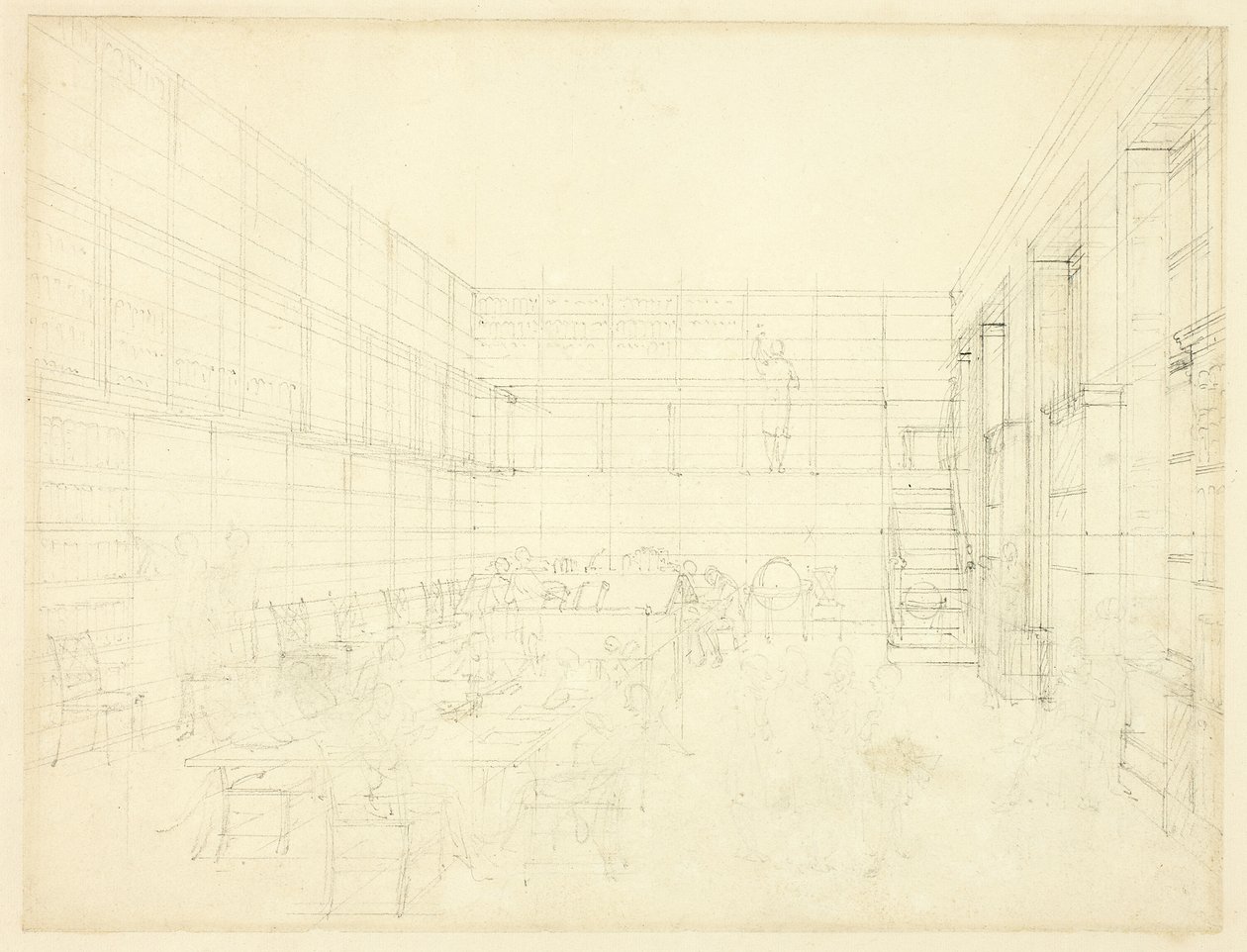 Studia dla Royal Institution, Albemarle Street, z Microcosm of London autorstwa Augustus Charles Pugin