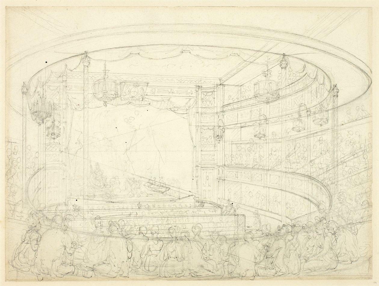 Studium dla Teatru Sadlers Wells autorstwa Augustus Charles Pugin