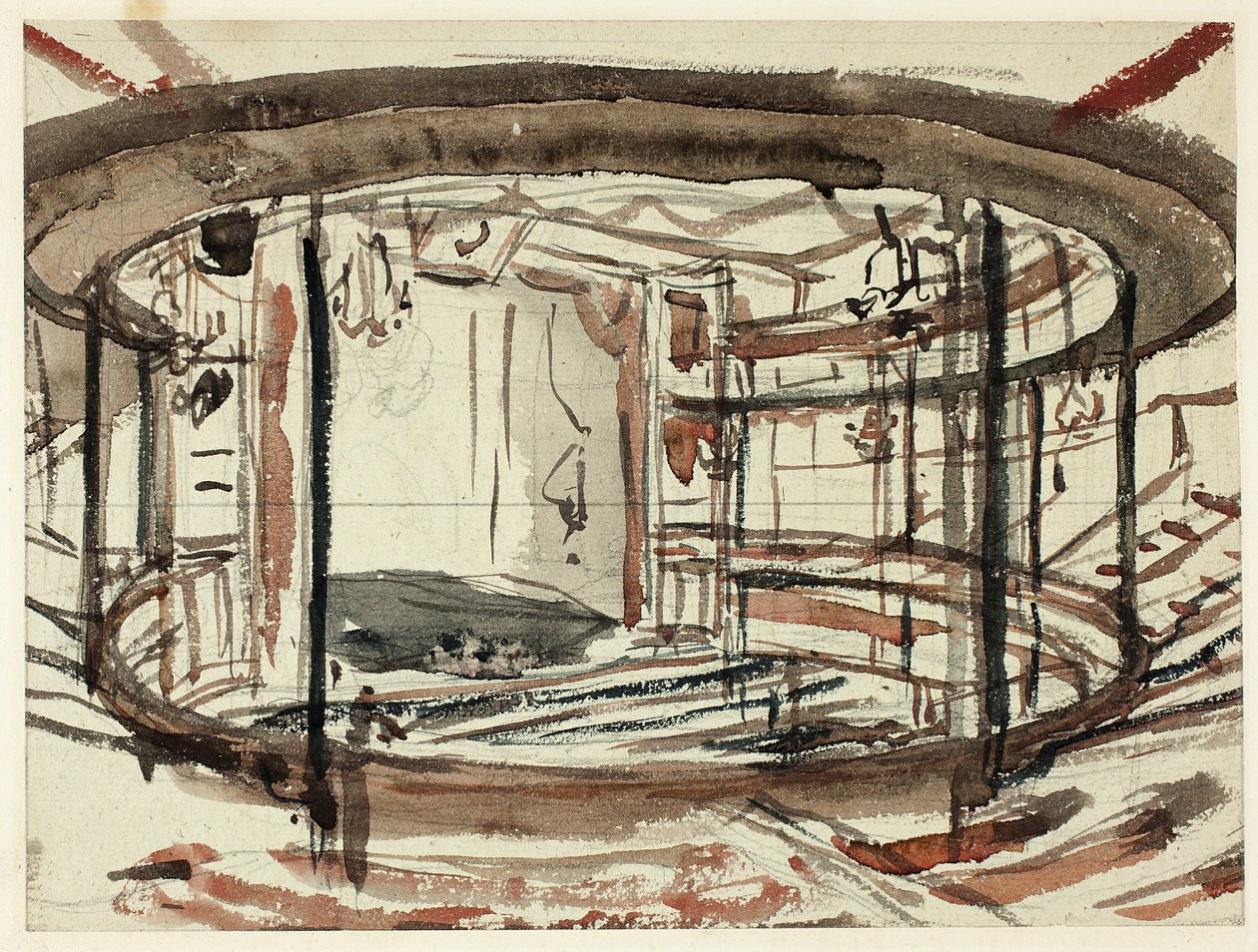 Studium dla Teatru Sadlers Wells autorstwa Augustus Charles Pugin