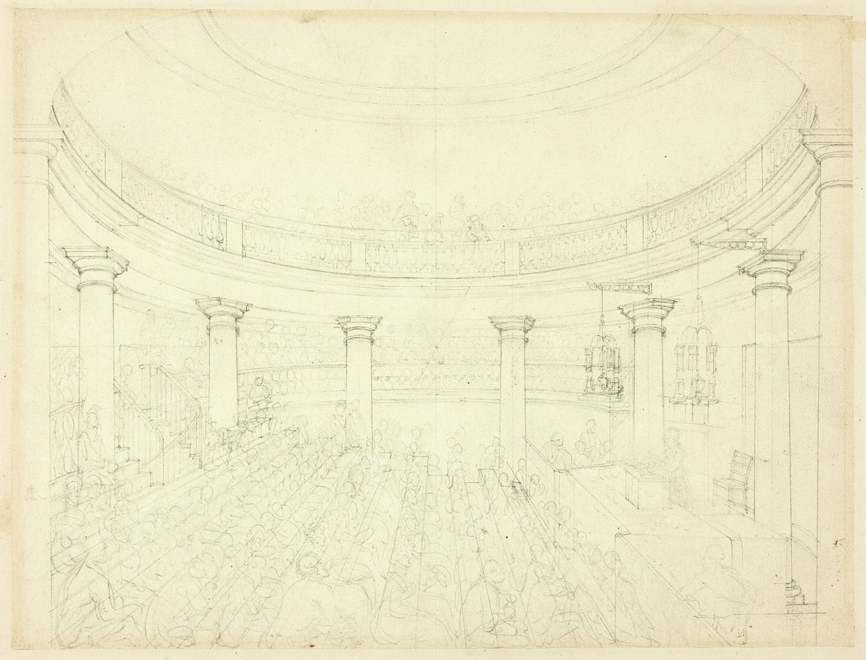 Studia dla Surrey Institution z Microcosm of London autorstwa Augustus Charles Pugin