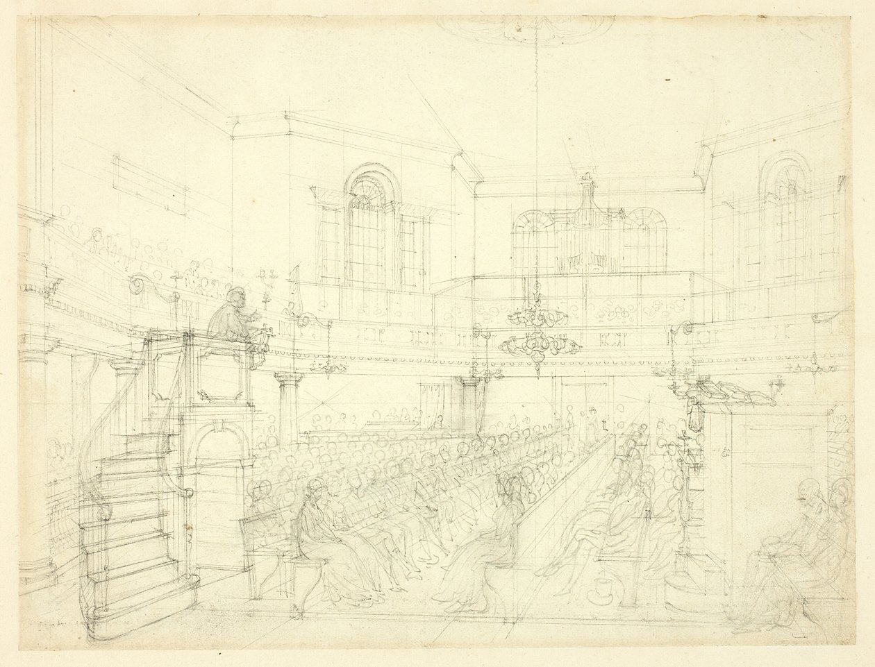 Studium dla Kaplicy Magdaleny, z Mikrokosmosu Londynu autorstwa Augustus Charles Pugin