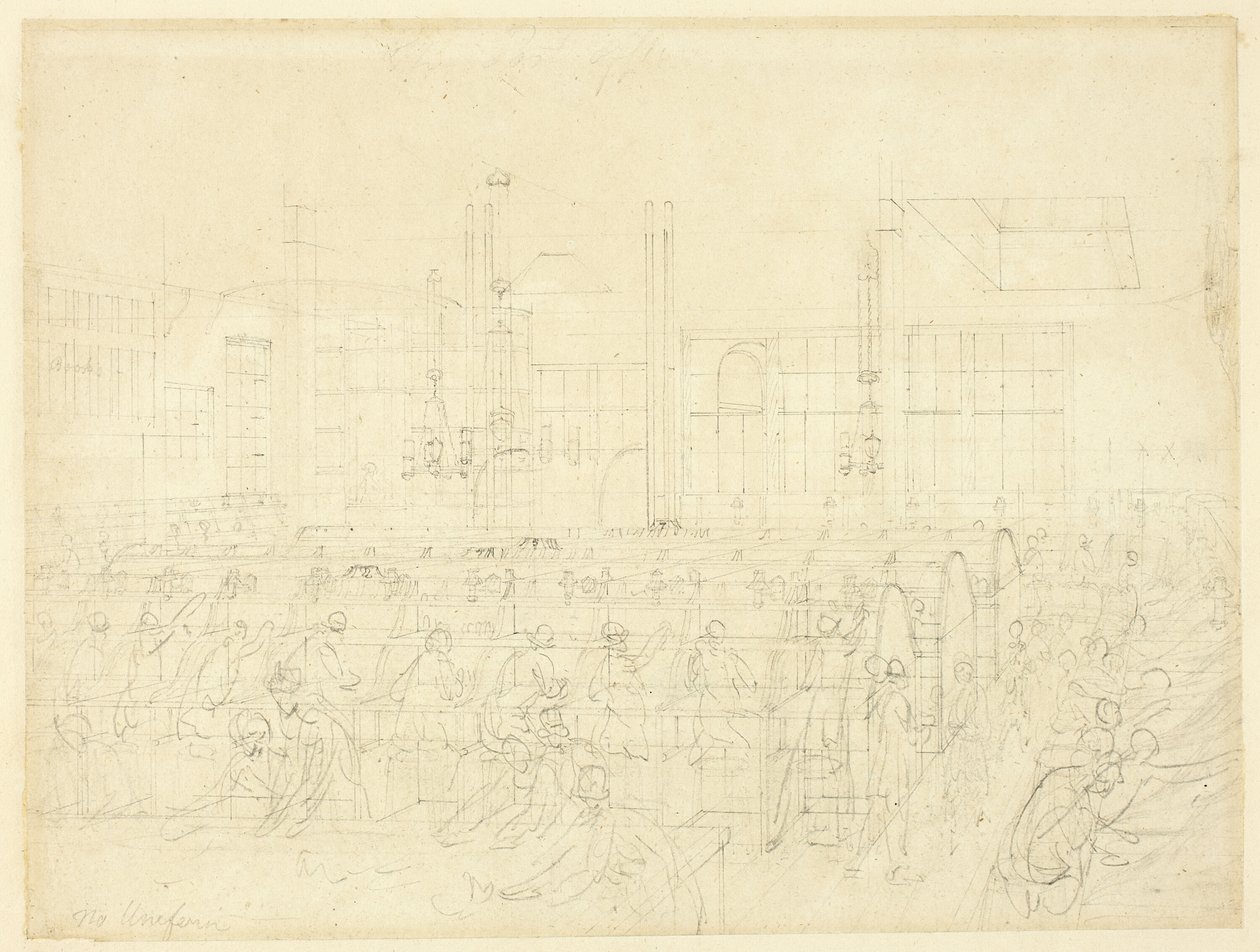 Studium dla The Post Office, z Microcosm of London autorstwa Augustus Charles Pugin