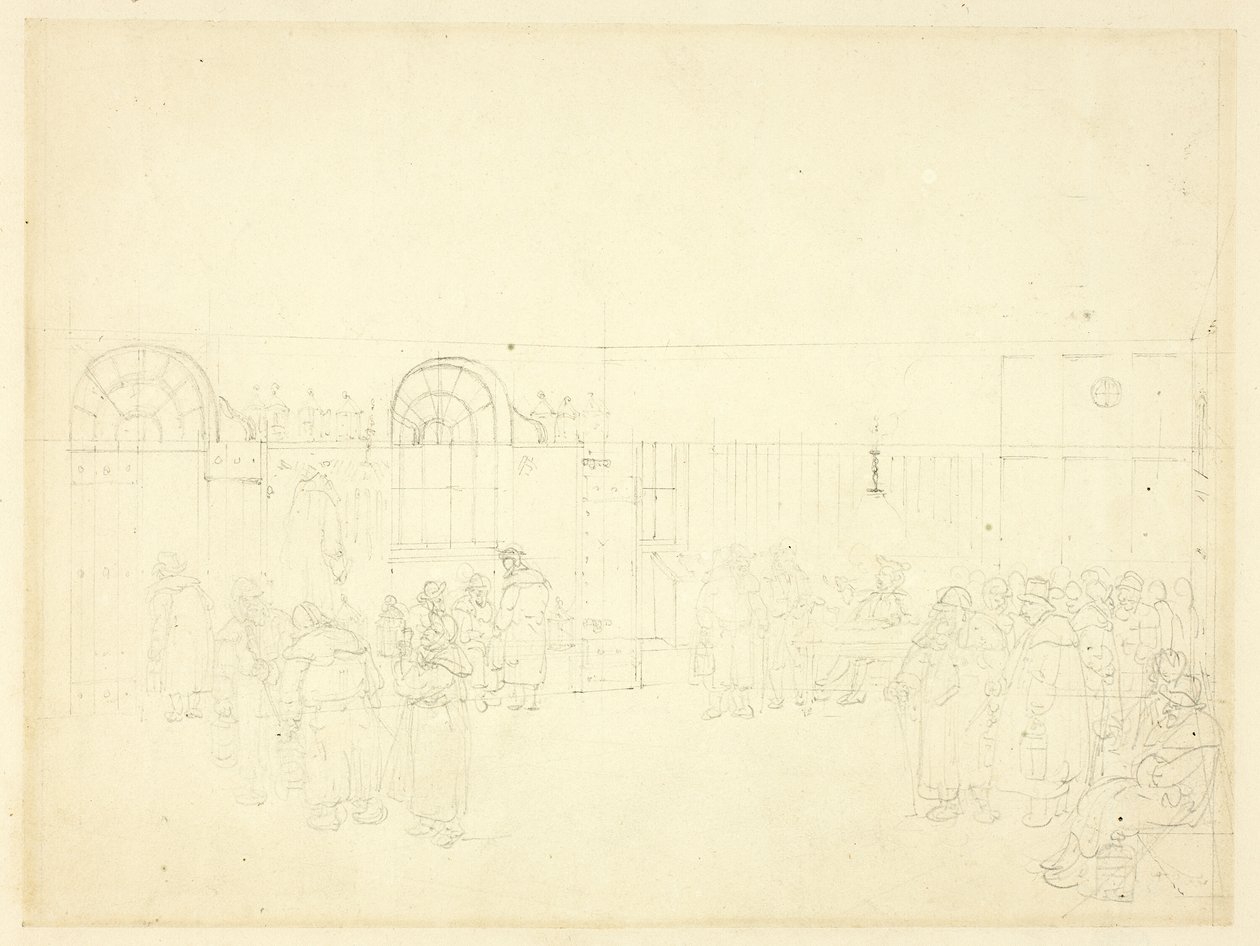 Studia dla Watch House, St. Mary Le Bone, z Microcosm of London autorstwa Augustus Charles Pugin