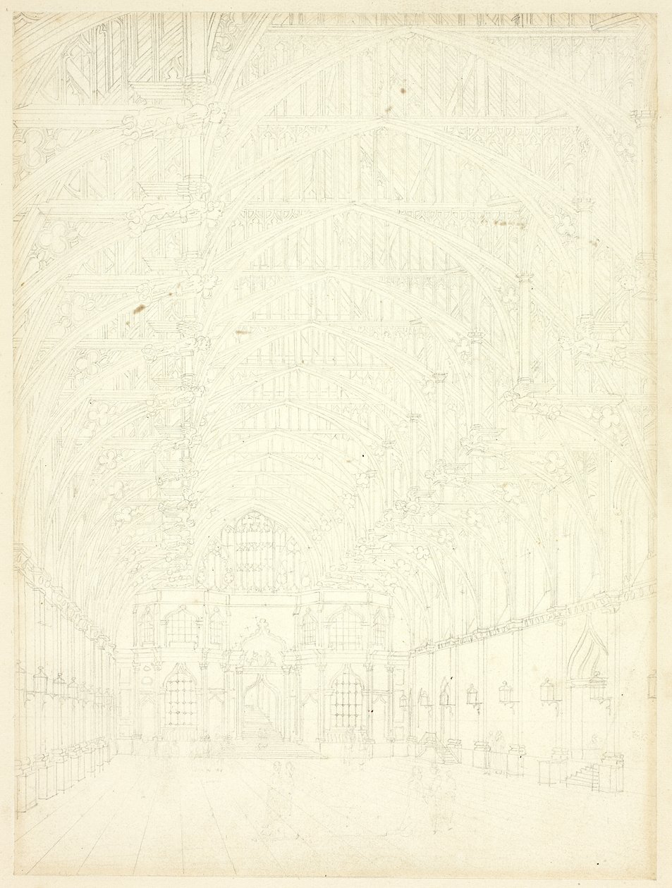 Studia dla Westminster Hall z Microcosm of London autorstwa Augustus Charles Pugin