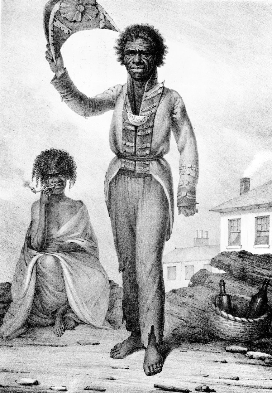 Bungaree, rodowity wódz Nowej Południowej Walii, ryty przez Charlesa Josepha Hullmandela, 1830 autorstwa Augustus Earle