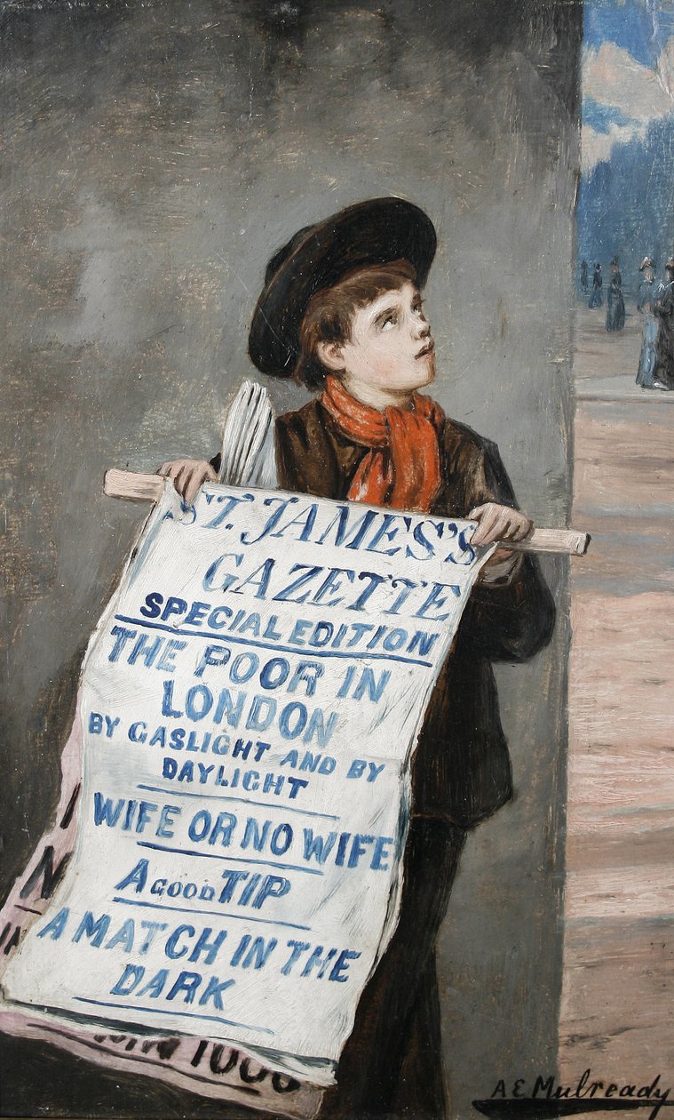 Londyński dziennikarz autorstwa Augustus Edwin Mulready