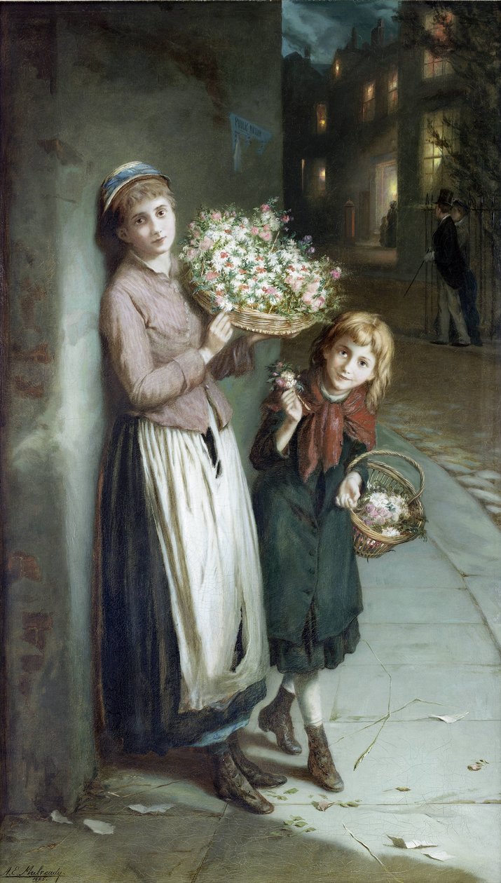 Kwiaciarki – letnia noc autorstwa Augustus Edwin Mulready