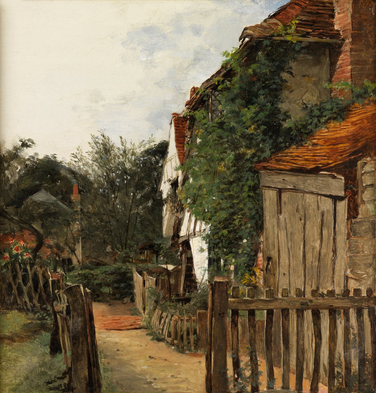 Ogród przy domku (olej na panelu) autorstwa Augustus Leopold Egg
