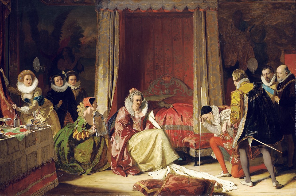 Królowa Elżbieta odkrywa, że nie jest już młoda autorstwa Augustus Leopold Egg