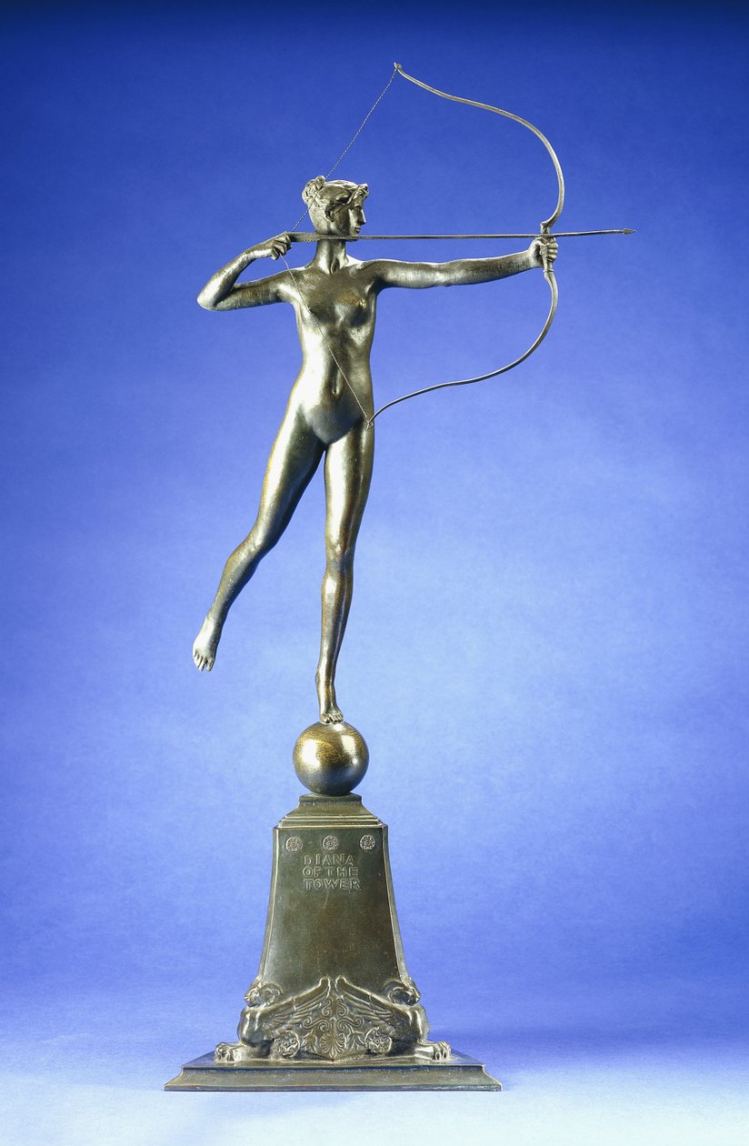 Diana z Wieży”, Figura z brązu, 1899 autorstwa Augustus Saint Gaudens