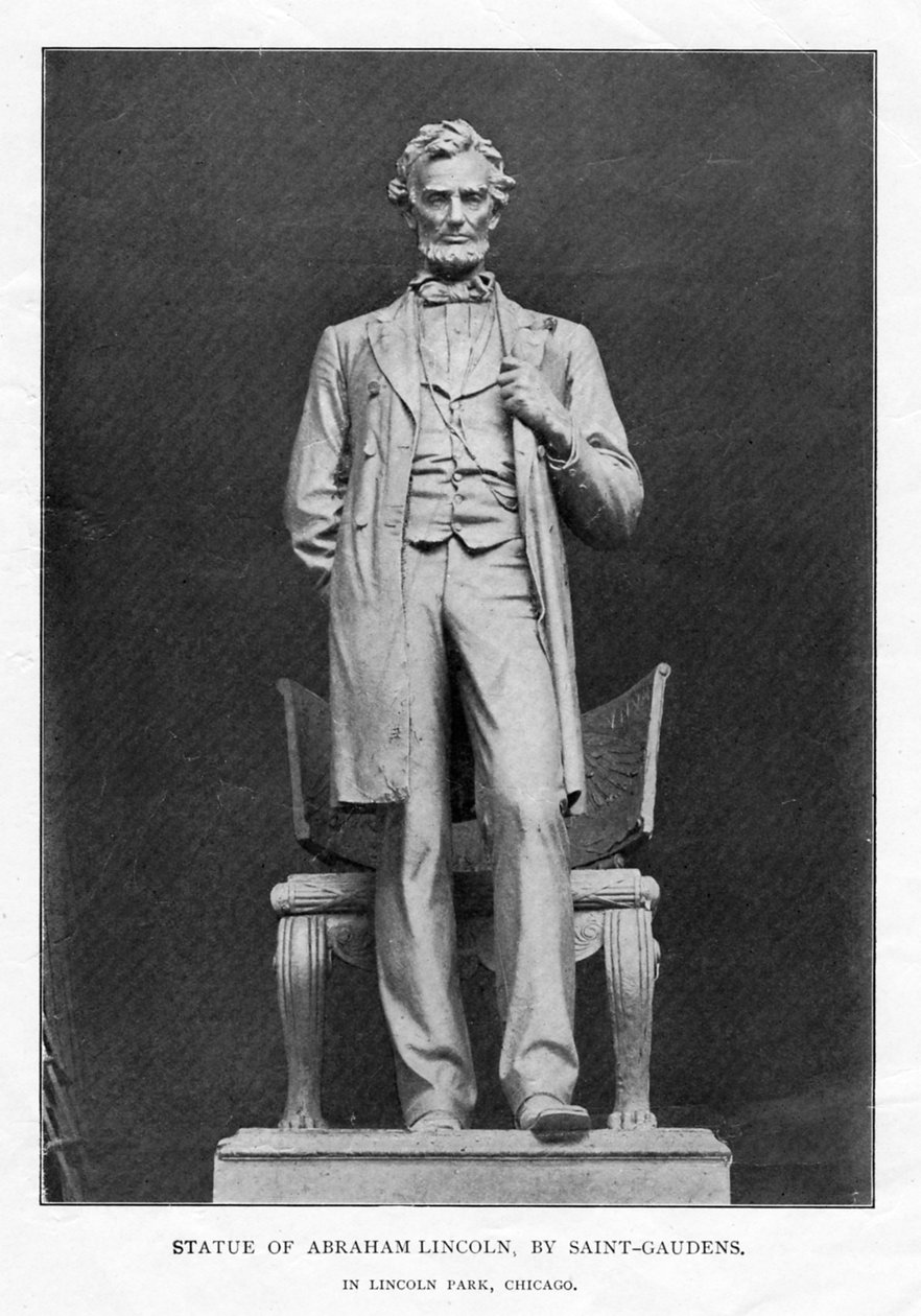 Posąg Abrahama Lincolna, Lincoln Park, Chicago, 1887 r. autorstwa Augustus Saint Gaudens