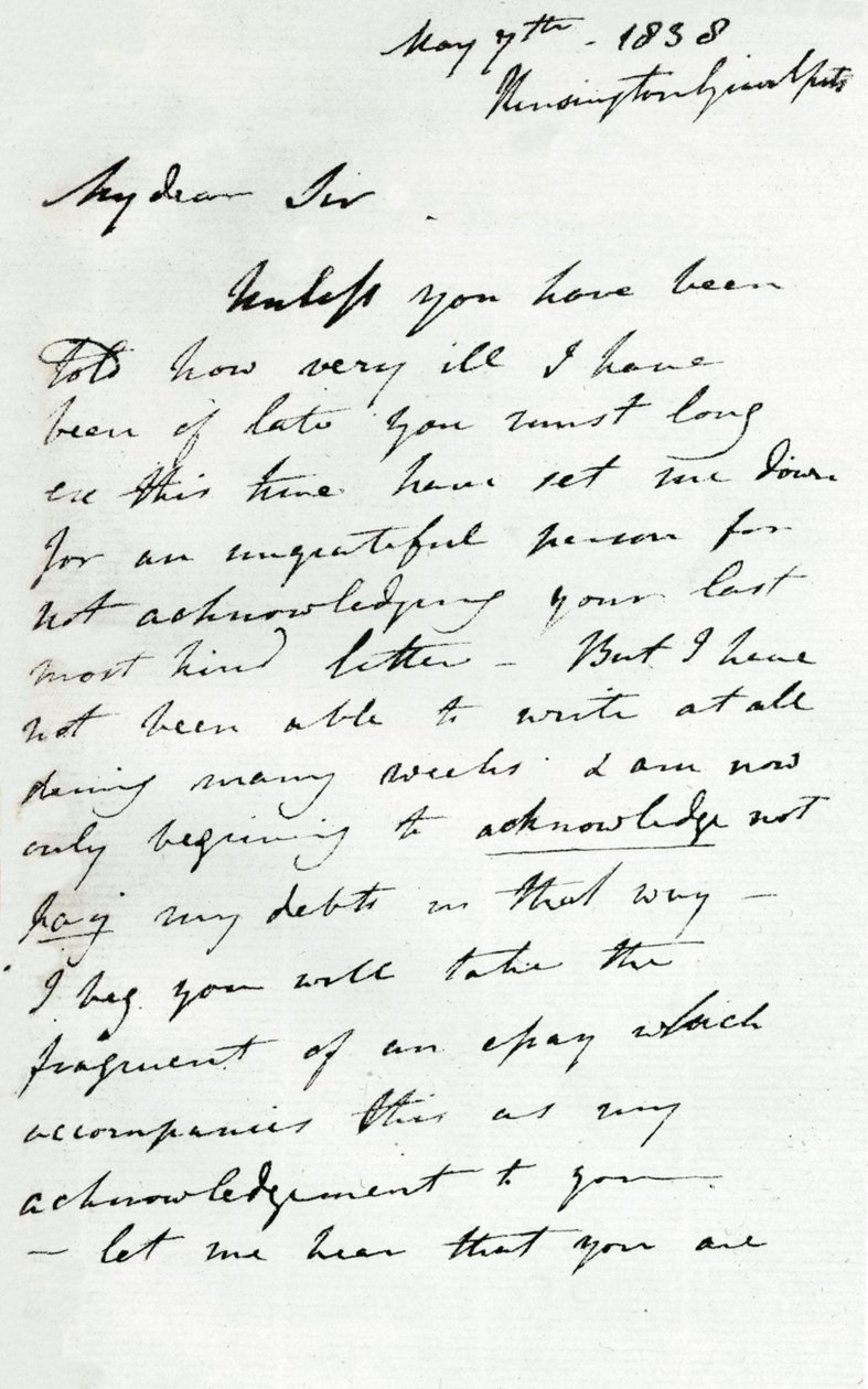 List Augustusa Walla Callcotta, 7 maja 1838 1904 autorstwa Augustus Wall Callcott