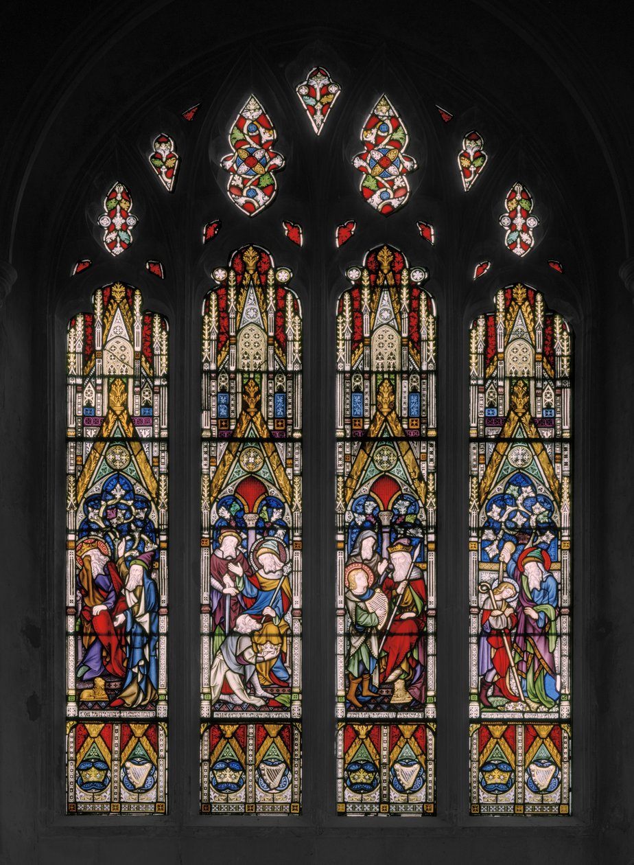 Sceny biblijne Dawida i Saula, 1852 (witraże) autorstwa Augustus Welby Northmore Pugin