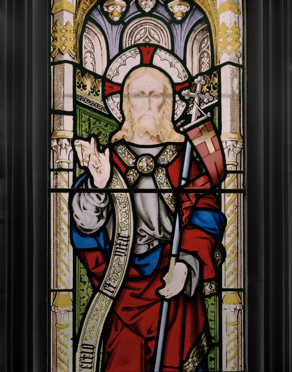 Błogosławieństwo Chrystusa, detal, 1851 (witraż) autorstwa Augustus Welby Northmore Pugin