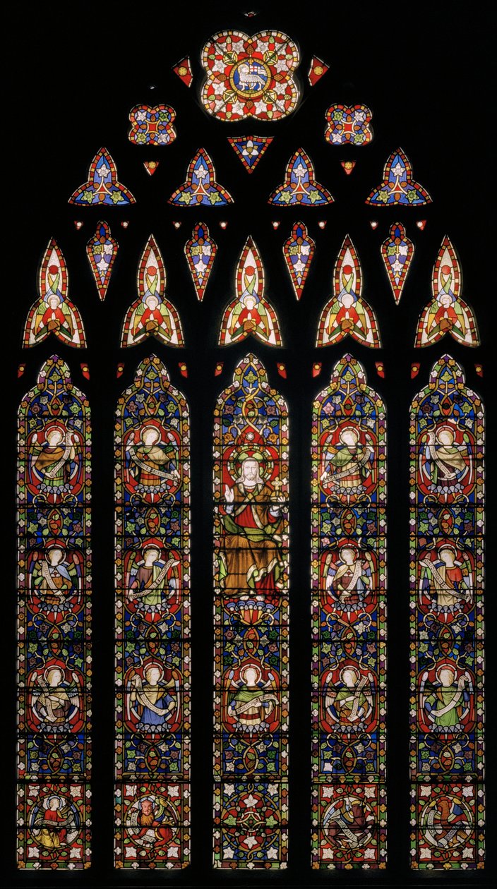Chrystus otoczony aniołami, 1850 (witraż) autorstwa Augustus Welby Northmore Pugin