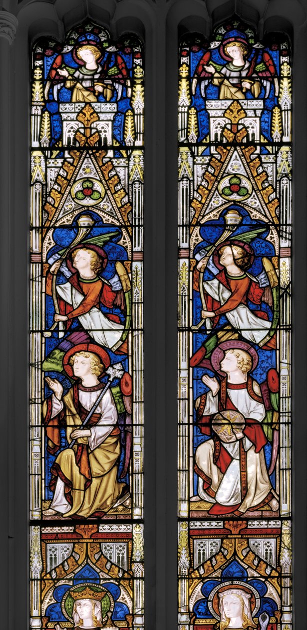 Koronacja Marii, detal, 1851 (witraż) autorstwa Augustus Welby Northmore Pugin