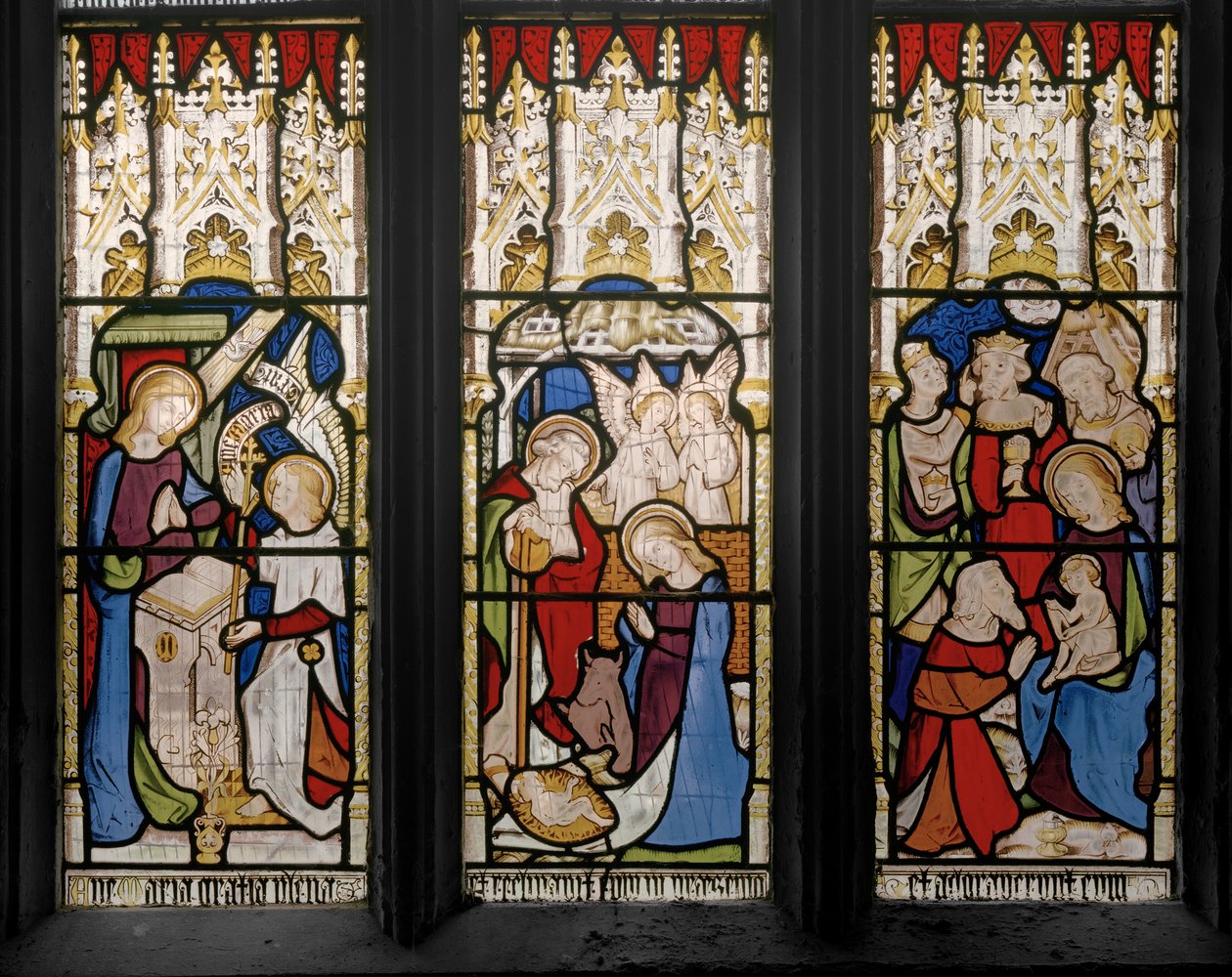 Wydarzenia z życia Chrystusa i Marii Panny, detal, 1851 (witraż) autorstwa Augustus Welby Northmore Pugin
