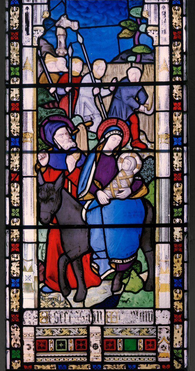 Ucieczka do Egiptu, detal, 1853 (witraż) autorstwa Augustus Welby Northmore Pugin