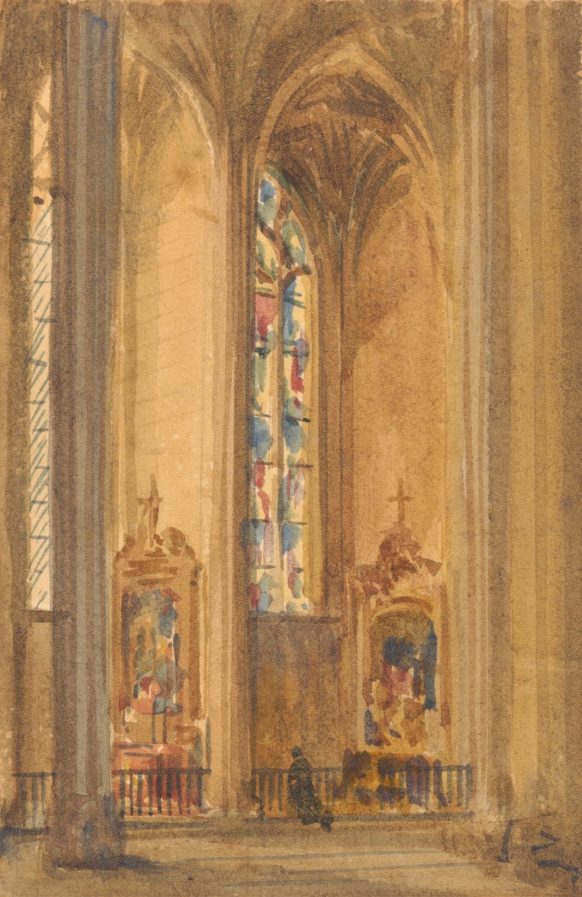 Wnętrze gotyckiego kościoła autorstwa Augustus Welby Northmore Pugin