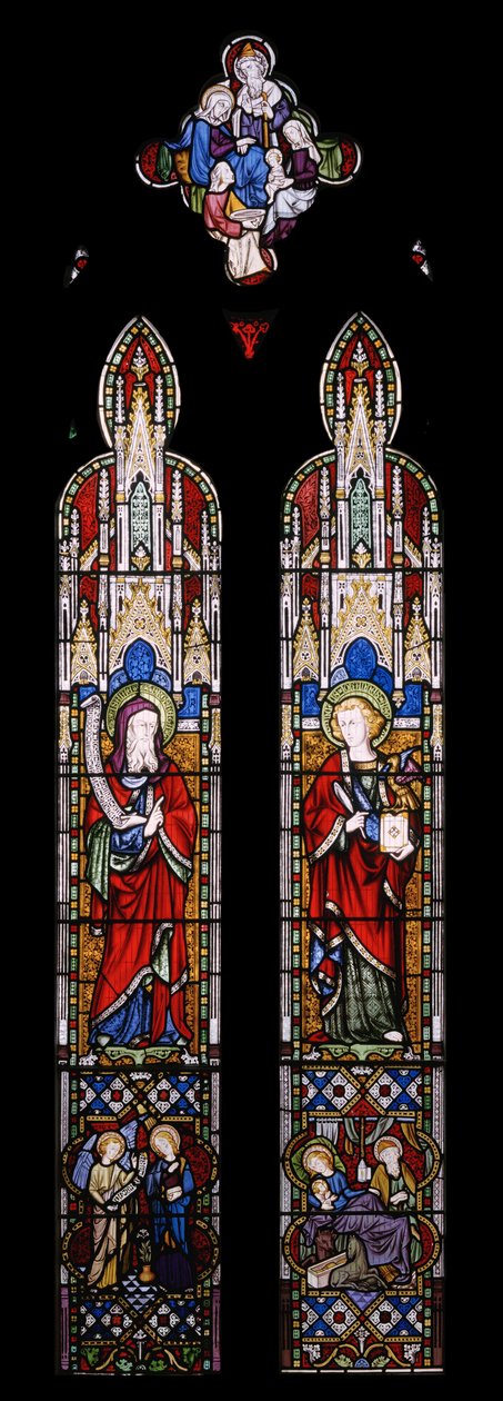 Izajasz i św. Jan Ewangelista, 1850 (witraże) autorstwa Augustus Welby Northmore Pugin