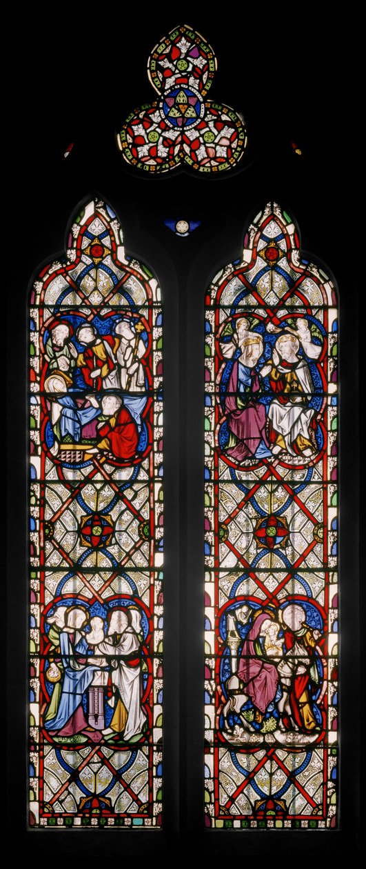 Okno Kaplicy Matki Bożej ze scenami z życia Marii, 1851 (witraż) autorstwa Augustus Welby Northmore Pugin