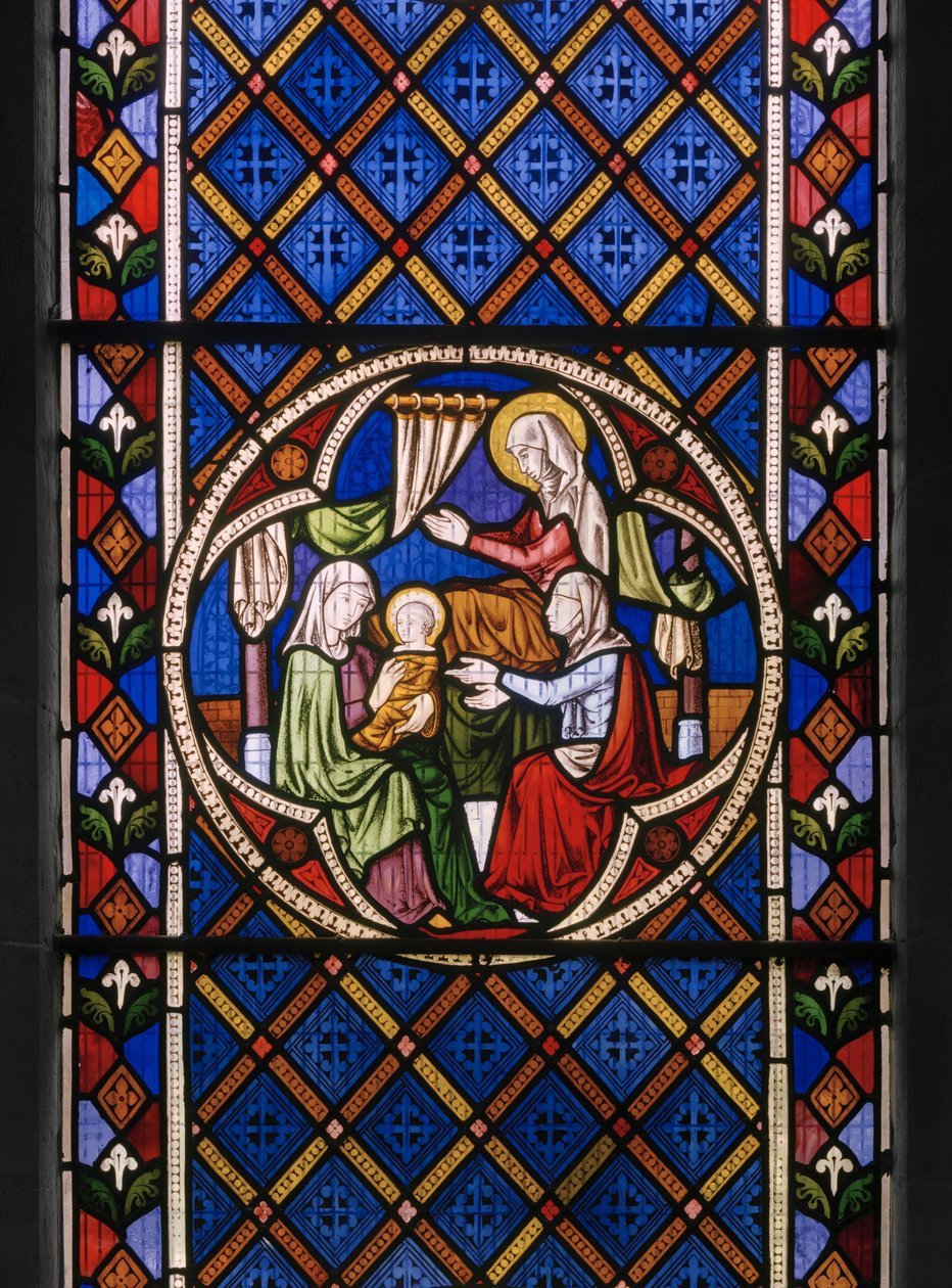 Życie św. Anny, detal, 1848 (witraż) autorstwa Augustus Welby Northmore Pugin