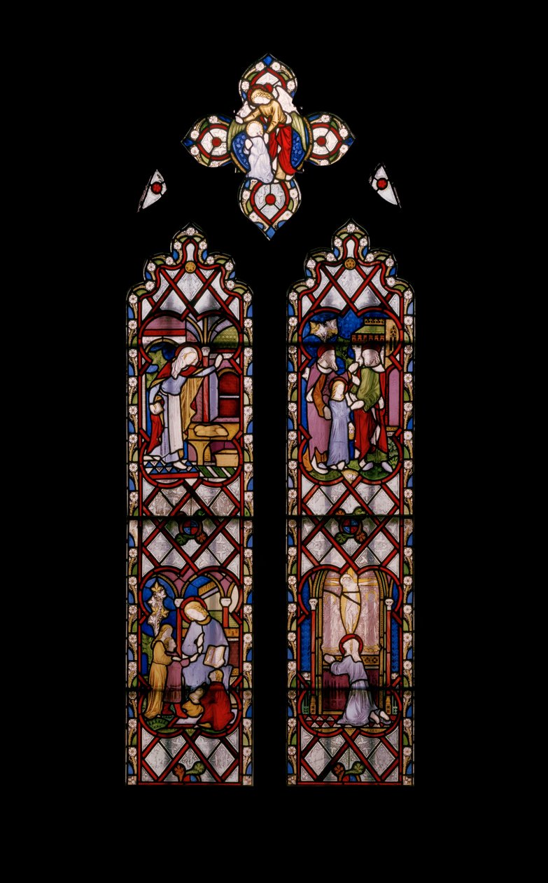 Życie Dziewicy, ok. 1854 (witraże) autorstwa Augustus Welby Northmore Pugin