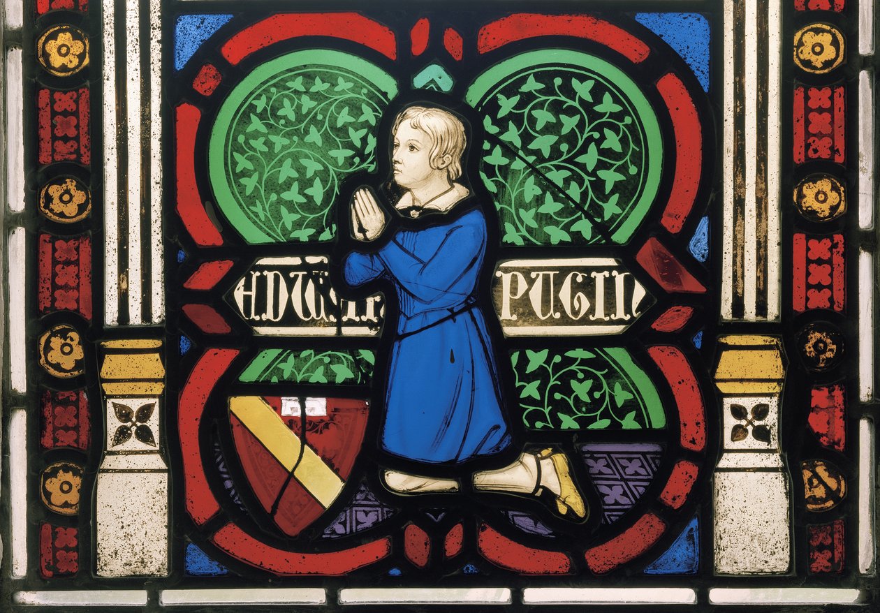 Najstarszy syn Pugins Edward, okno kaplicy, ok. 1844 (witraż) autorstwa Augustus Welby Northmore Pugin