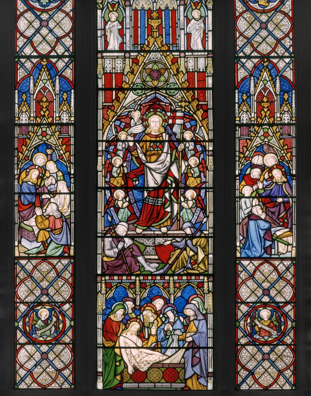 Motywy Zmartwychwstania, detal, 1850 (witraż) autorstwa Augustus Welby Northmore Pugin