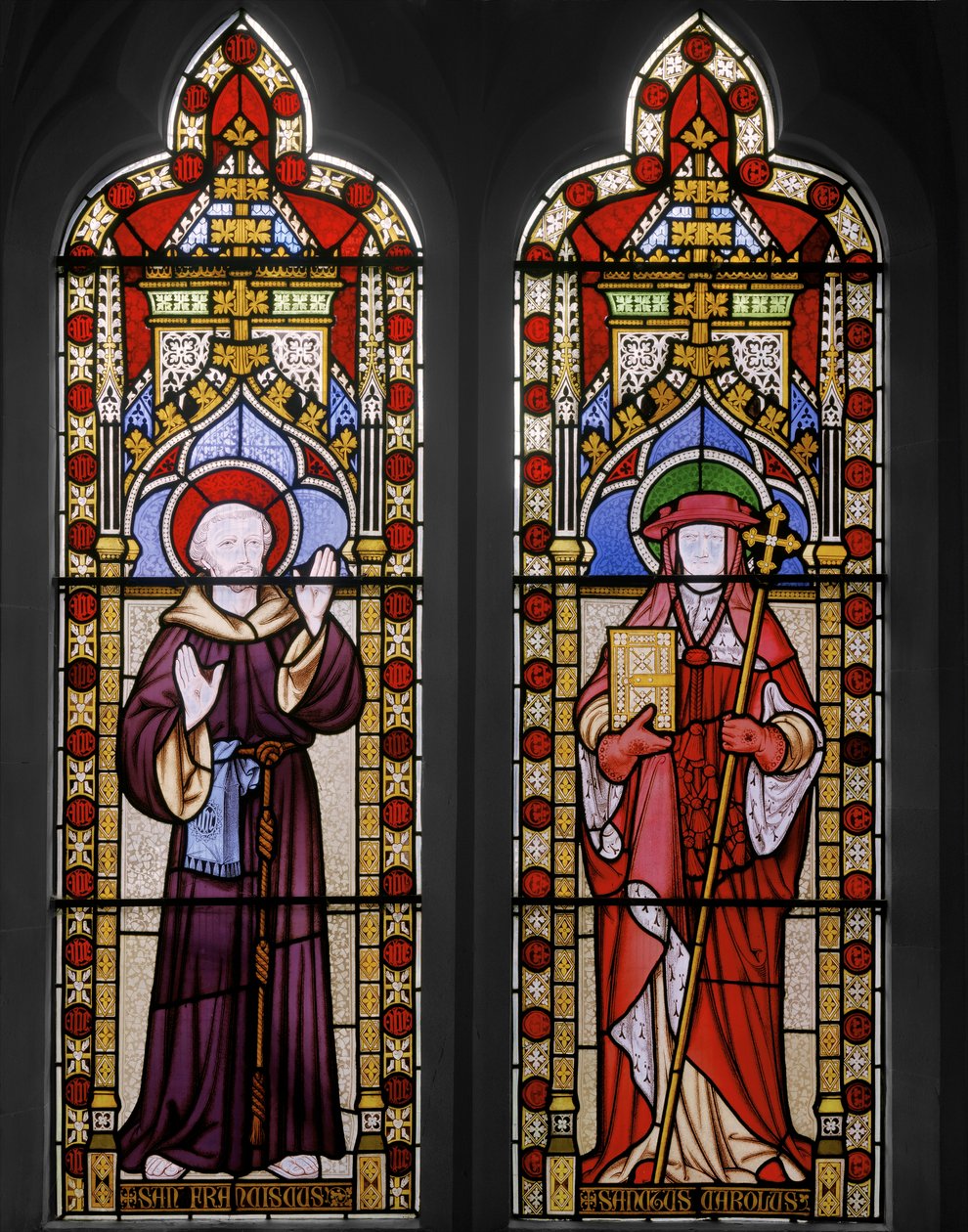 Św. Franciszek z Asyżu i Św. Karol, 1847 (witraże) autorstwa Augustus Welby Northmore Pugin