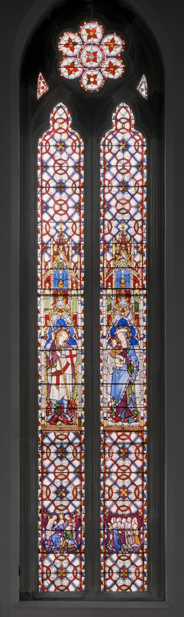 Św. Jerzy, Dziewica z Dzieciątkiem, 1850 (witraże) autorstwa Augustus Welby Northmore Pugin