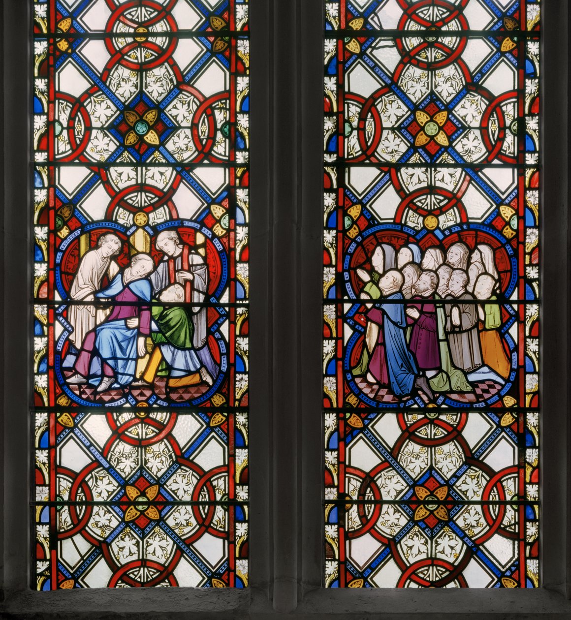 Okno św. Jerzego, detal, 1850 (witraż) autorstwa Augustus Welby Northmore Pugin