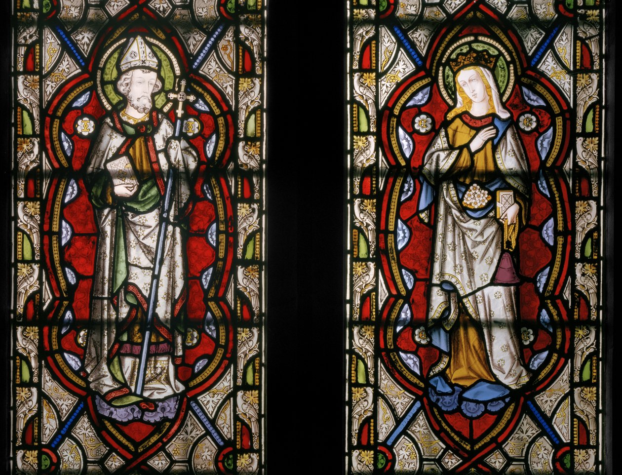 Św. Jan z Beverley i św. Elżbieta Węgierska, detal, 1849 (witraż) autorstwa Augustus Welby Northmore Pugin
