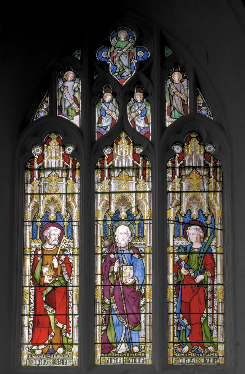 Św. Piotr, Św. Jakub Wielki i Św. Jan Ewangelista, 1851 (witraże) autorstwa Augustus Welby Northmore Pugin