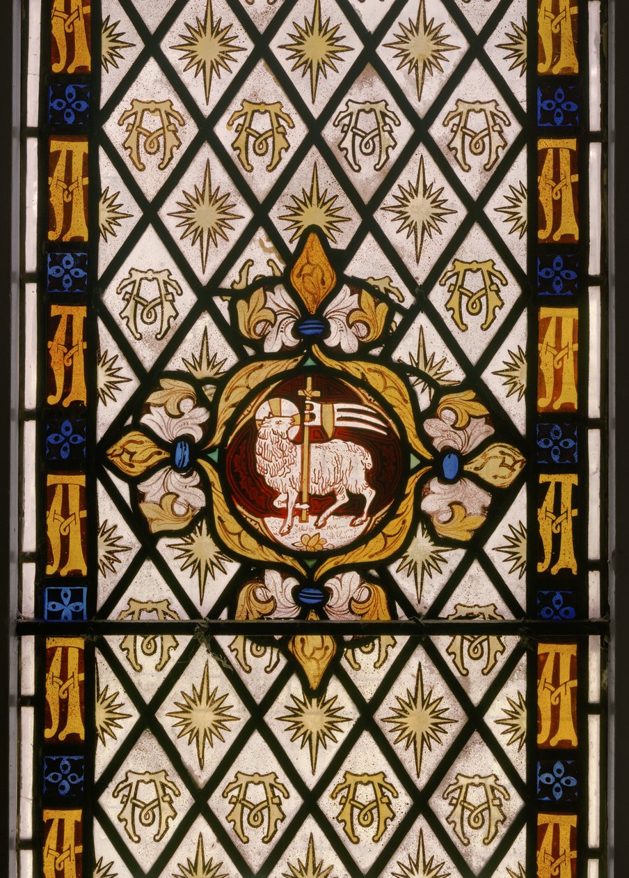Baranek Boży, detal, 1842 (witraż) autorstwa Augustus Welby Northmore Pugin