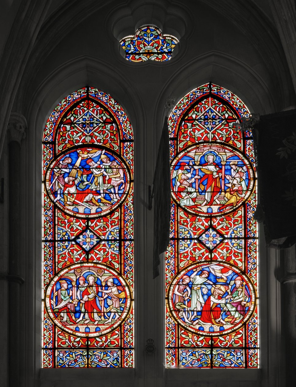 Życie św. Pawła, kaplica św. Jerzego, 1852 (witraże) autorstwa Augustus Welby Northmore Pugin