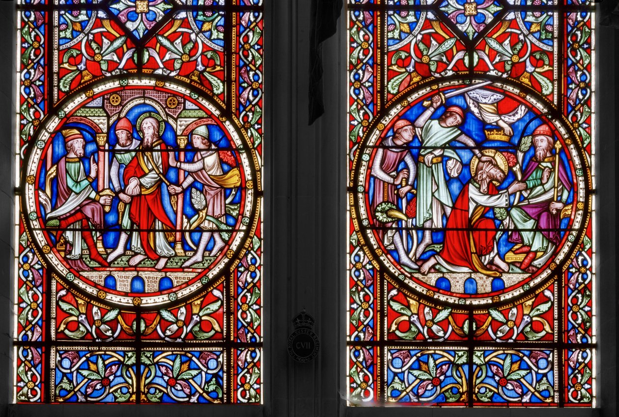 Życie św. Pawła, kaplica św. Jerzego, detal, 1852 r. (witraże) autorstwa Augustus Welby Northmore Pugin