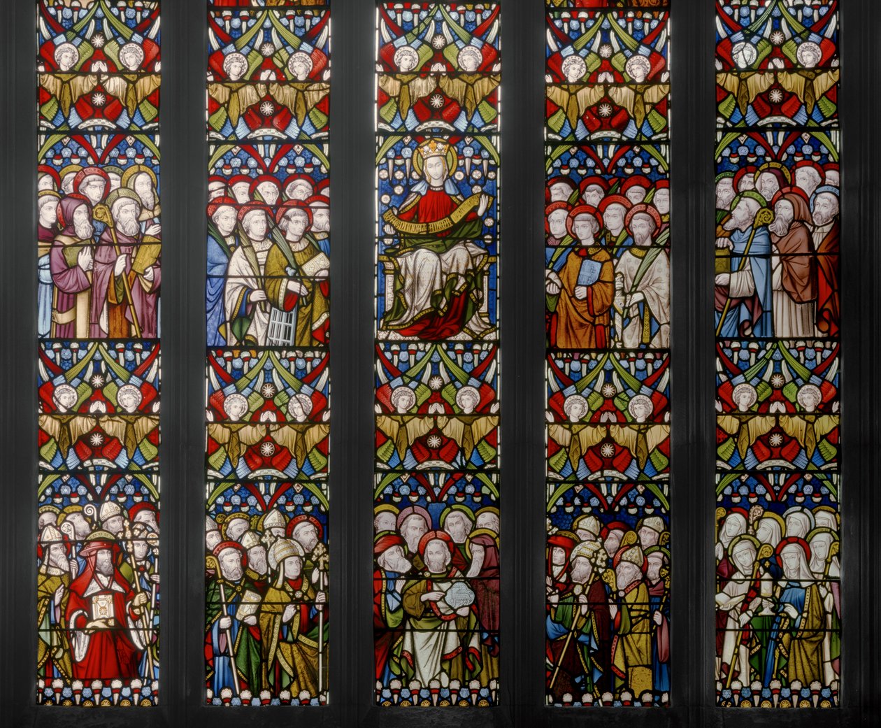 Triumf Kościoła, detal, 1884 (witraż) autorstwa Augustus Welby Northmore Pugin