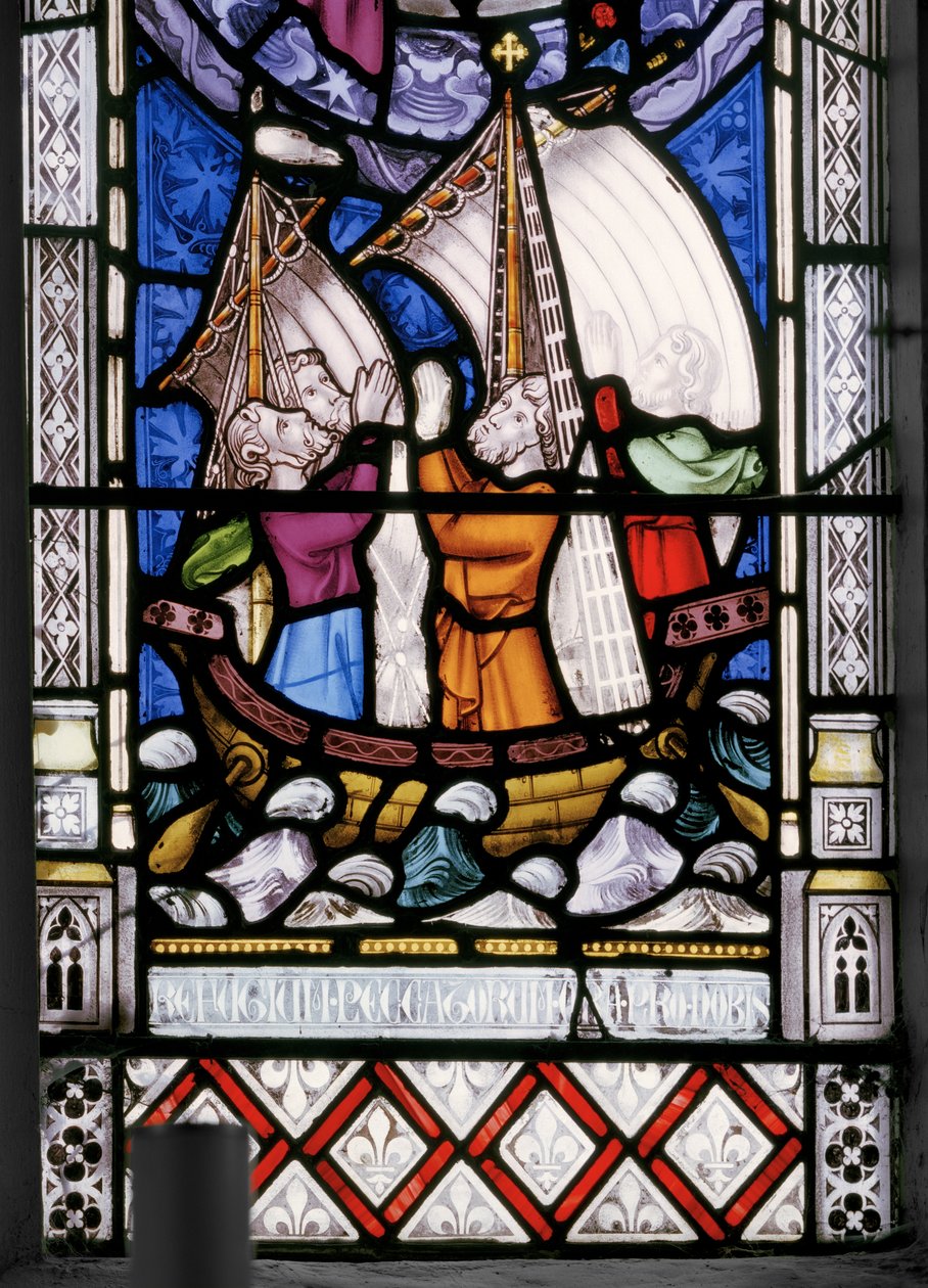 Dziewica i Chrystus ze scenami z jej życia, detal, 1851 (witraż) autorstwa Augustus Welby Northmore Pugin