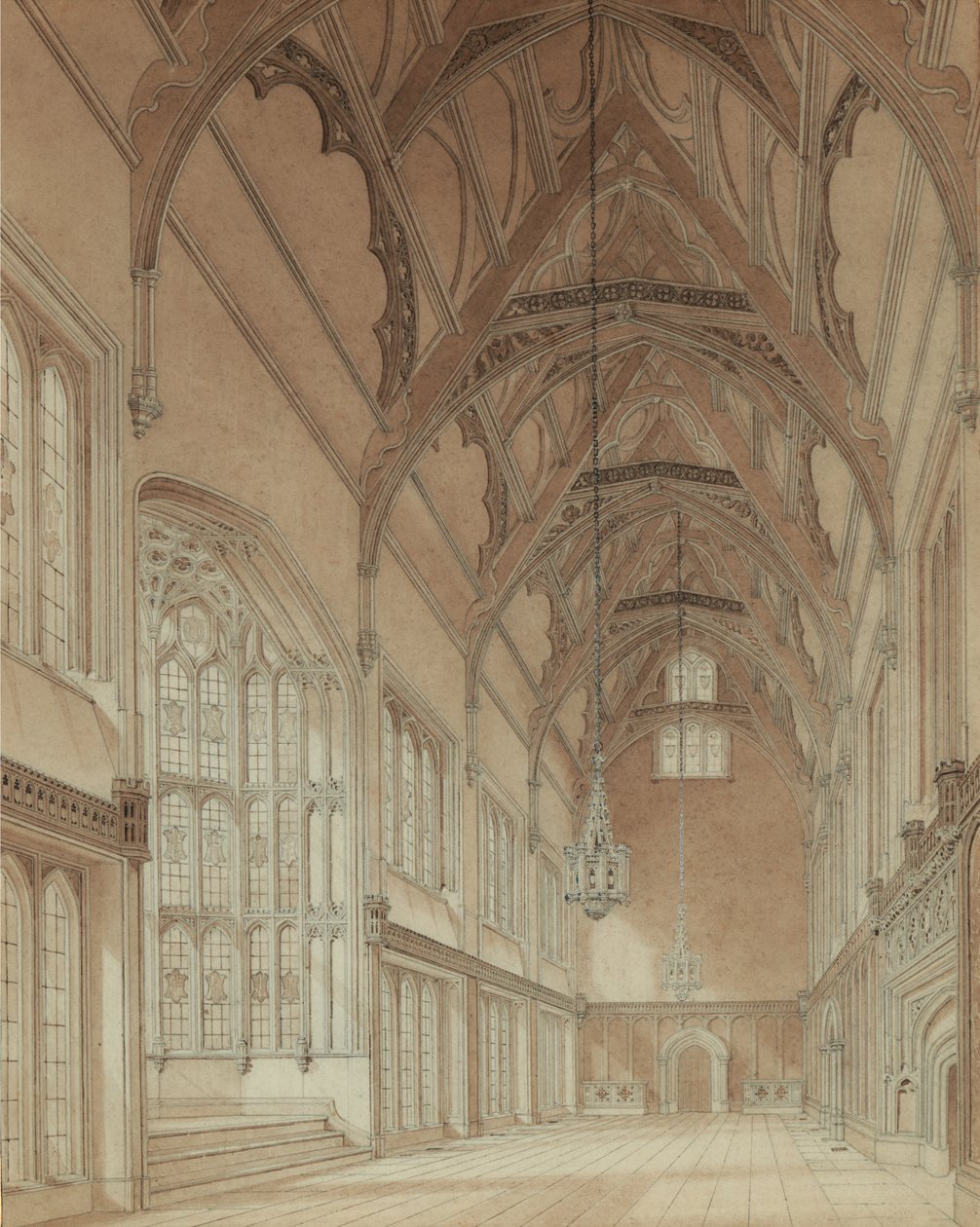 Wnętrze Sali Kolegium autorstwa Augustus Welby Pugin