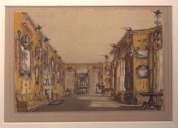 Salon Żółty (Północny) (kolor lito) autorstwa Augustus Welby Pugin