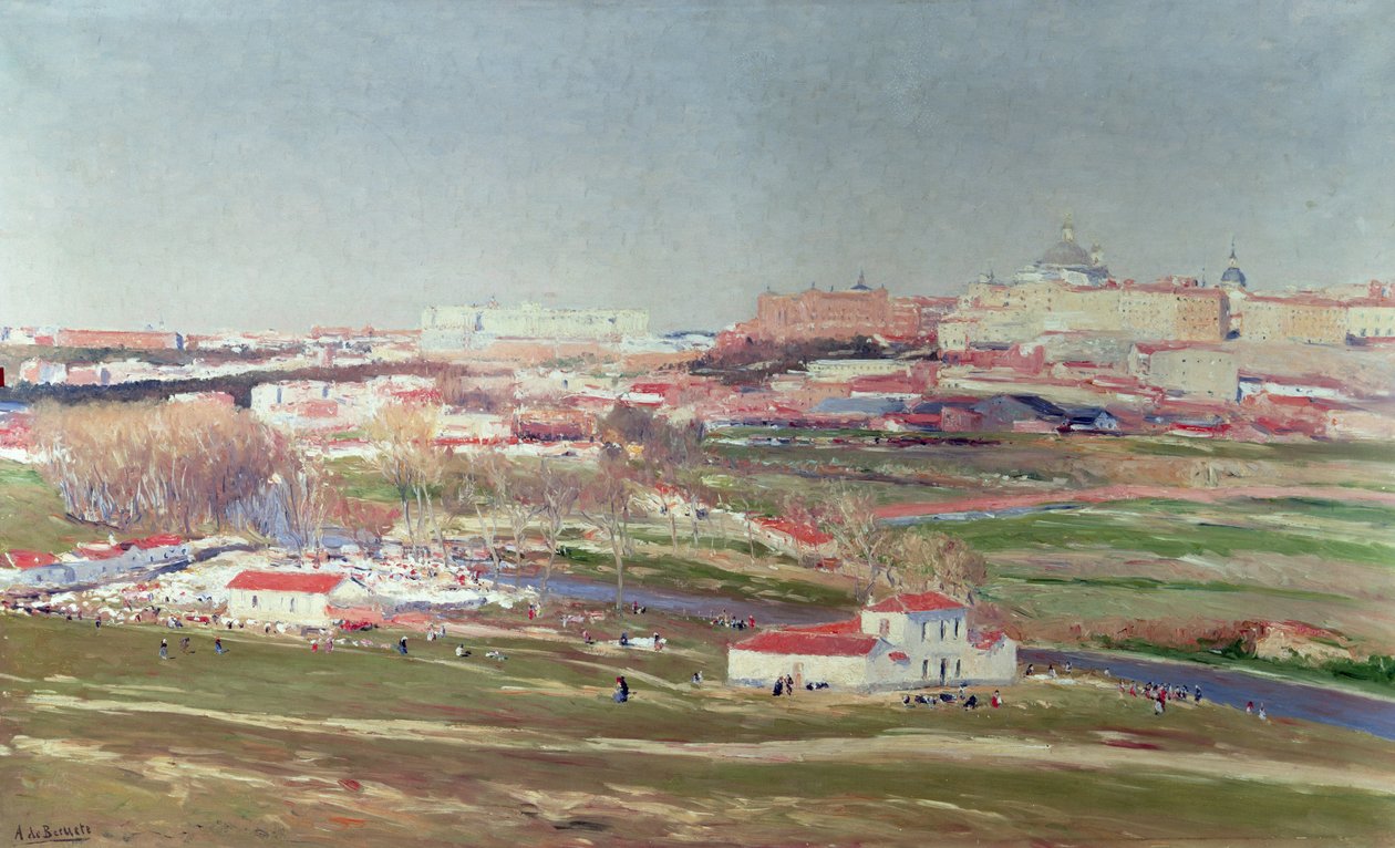 Pradera de San Isidro i Palacio Real poza nią, Madryt autorstwa Aureliano de Beruete