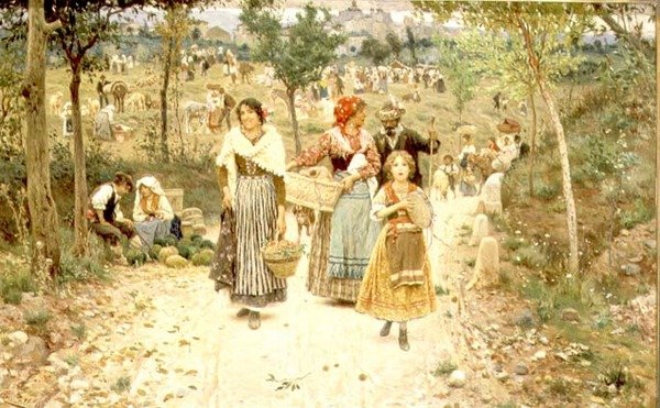 Powrót z wiejskiego festynu autorstwa Aurelio Tiratelli