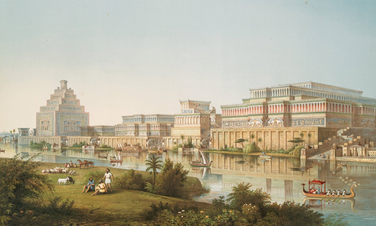 Odrestaurowane pałace Nimroud [Calah], 1853 autorstwa Austen Henry Layard