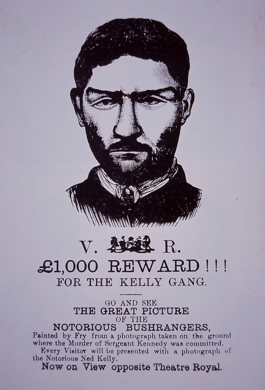Plakat z nagrodami Neda Kelly autorstwa Australian School
